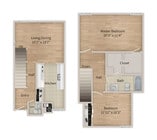 2 Bed 1.5 Bath TH