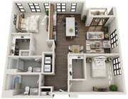 Floorplan 2B - Units 201 & 301