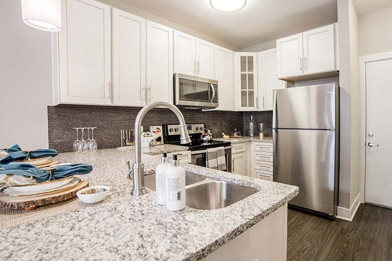 Marble Style Floor Plan Kitchen