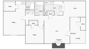 2 BR x 2 BA - B Floorplan