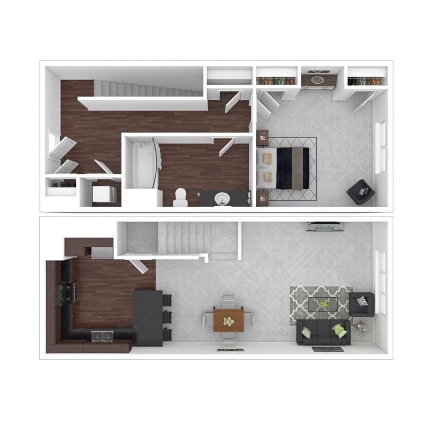 Floor Plan - 1x1 Townhome