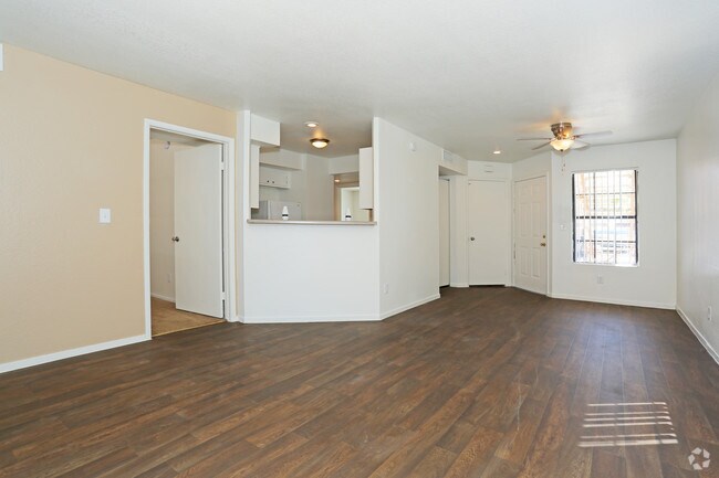 2BR,1BA-930SF Living and Dining Room