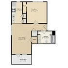 Full Size 1 Bed 1 Bath Floor Plan