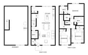 3BD x 2.5BA Townhome Floorplan