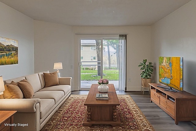 Madera Court Apartments - Troutdale Oregon - Virtually Staged Living Room - Madera Court Apartments