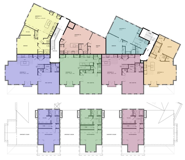 Unit #5 is shown in yellow - 7 Buttonwood Dr Unit #2
