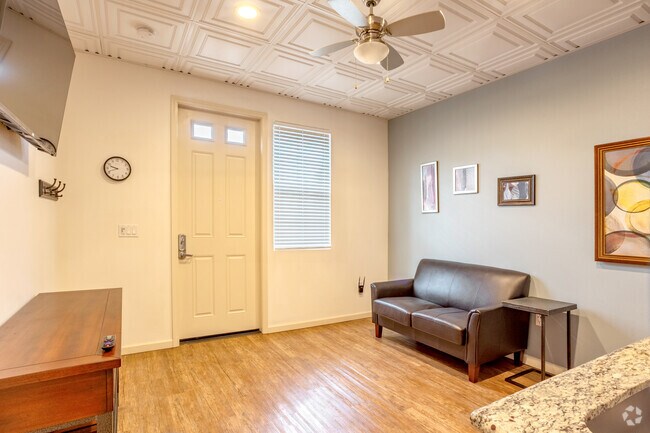 St Charles Executive Suite Studio - 500SF - Living Room - Greenfield Village