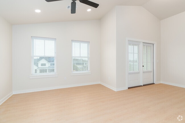 1BR, 1BA - Balcony - Living Room - Newbury Flats