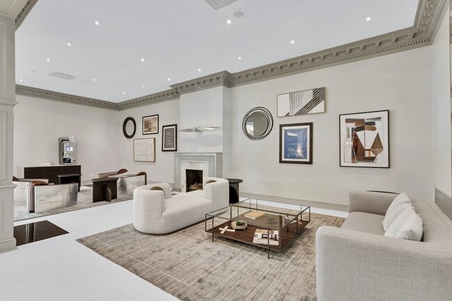 Aviator style seating in luxe lobby
