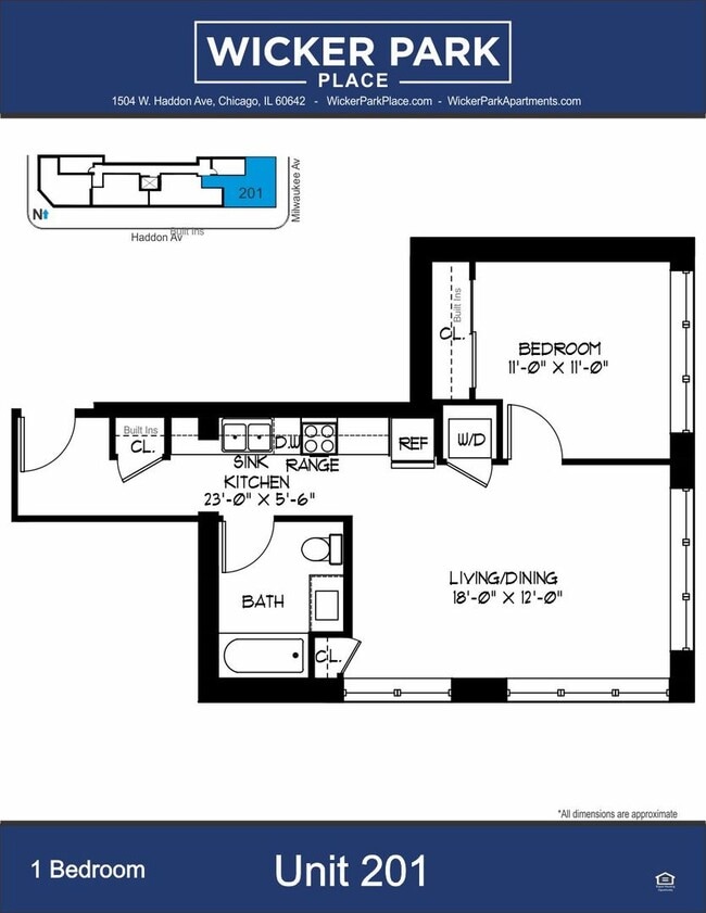 Photo - Brand New 1 Bed in Wicker Park. 12' Ceilin... Unit 201