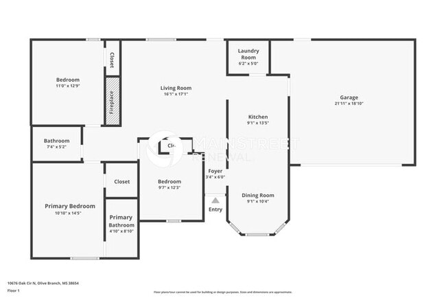 3 Bedroom Pet-Friendly Home in Olive Branch, MS with Main Street Renewal