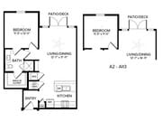 A2 ALT3 1 bed 1 bath 736 Square feet