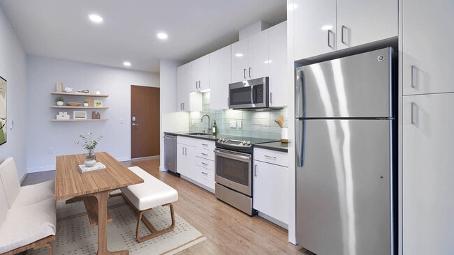 Sala de estar con suelo de superficie dura - Cascade