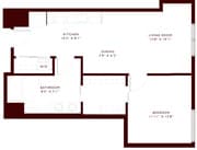 Explore the sleek design of this modern apartment, featuring an open-plan layout with all essential amenities.
