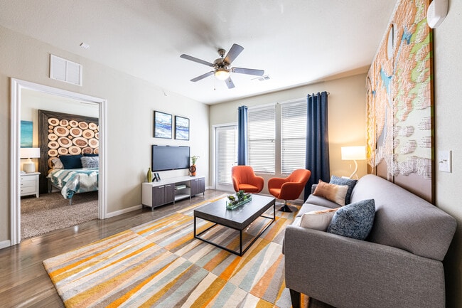 Living room with hard surface flooring - Avalon Wolf Ranch