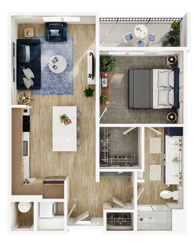 Explore this chic apartment layout, optimized for modern living and comfort. - A2