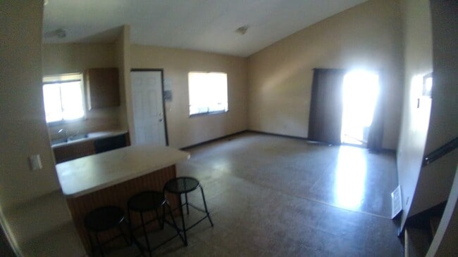 Kitchen looking at the living room