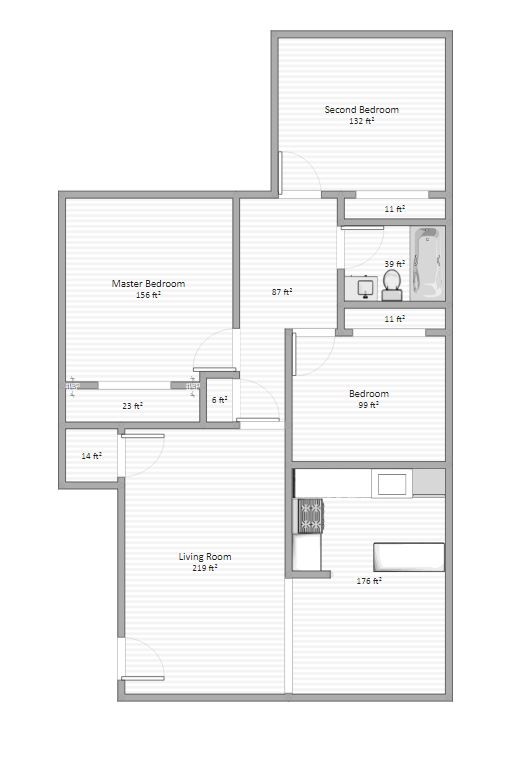 Floor Plan - 627 Wiltshire Blvd Apartamentos Unidad 1