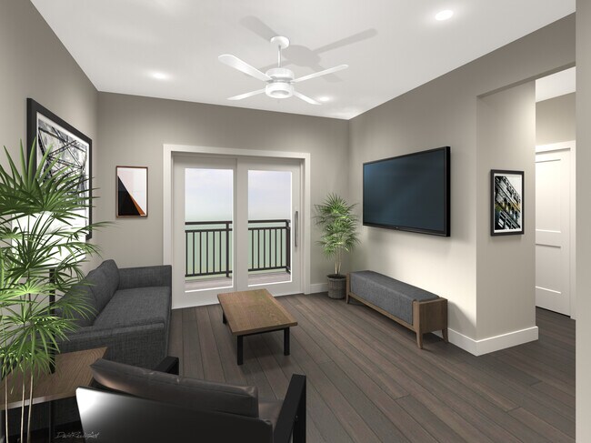 Living Room Rendering - Lofts at Cherry Hill - East Village