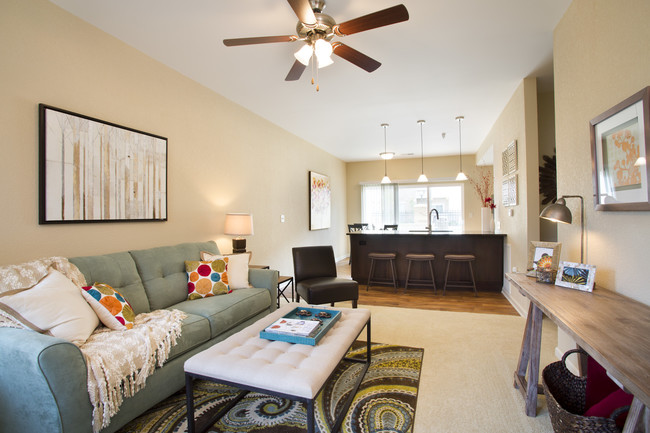 Sala de estar del apartamento - SunSTONE Apartment Homes at Fox Ridge