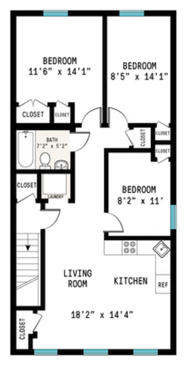 Plano del segundo piso - 602 Lexington Ave Unidad Apartment 2