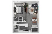 Auburn Floorplan: 1 Bed/1 Bath 780-sq-ft