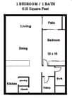 1BR/1BA
