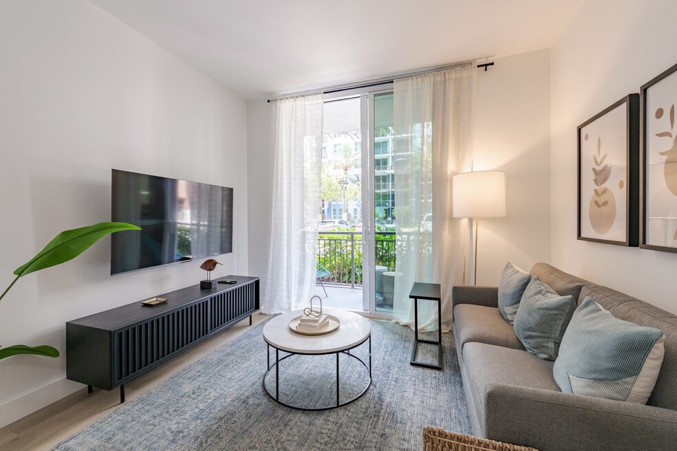 Modern Living Room Space at One Plantation Apartments in Plantation, FL 33324