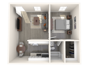 1 dormitorio | 1 baño | 550 pies cuadrados