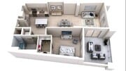 One Bedroom One Bath (1,014)