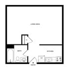 400 sq ft Studio Floorplan