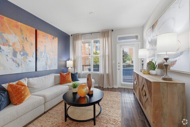 Norfolk 2BR, 2BA - 1,092SF - Living Room - The Grand at Upper Kirby