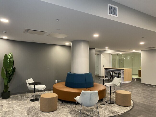 Community Room lounge seating at Liberty Lofts