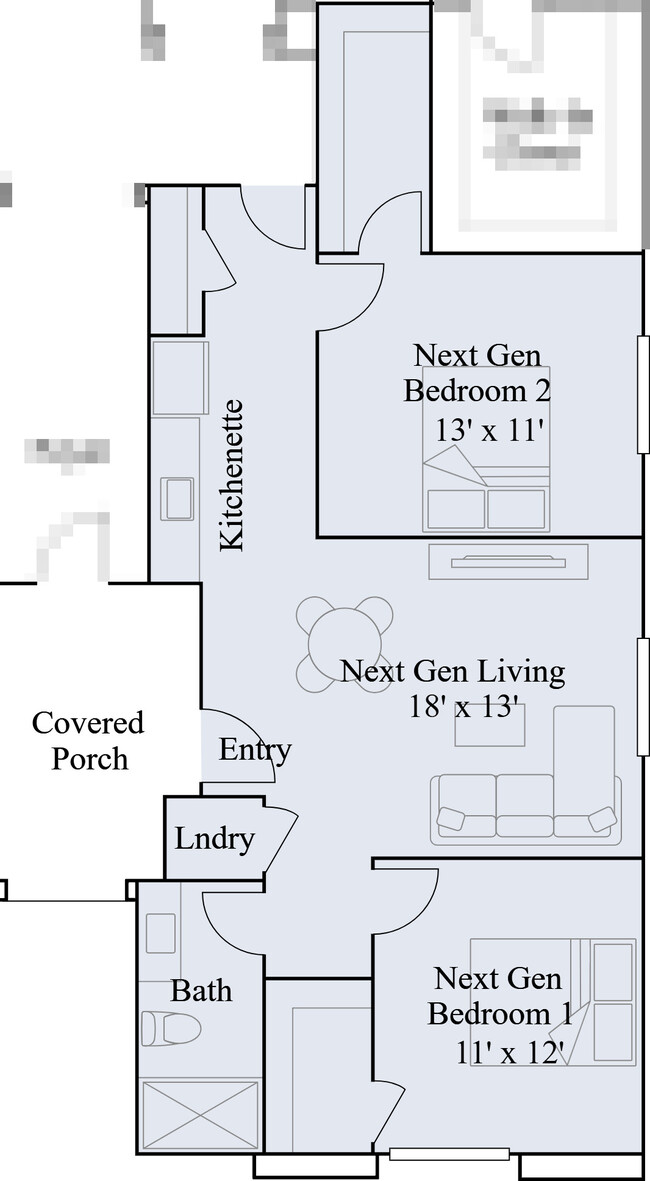 872 SQ FT with large bedrooms, living room, and walk-in closets - 628 S Cecita Wy Unit ADU
