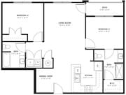The Hawthorne Floor Plan | Two Bedroom and Two Bathroom Apartment