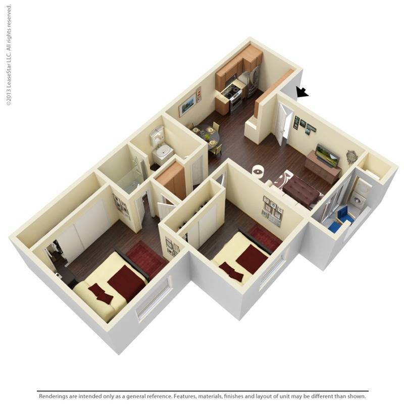All floor plans feature hard surface wood style flooring in the living area as well as carpet in the bedroom(s). Dual access to the bathroom as well as a large closet. Enjoy the convenience of your own single-car garage with room for storage as well as an assigned parking space. *Direct access to th - 2x1B