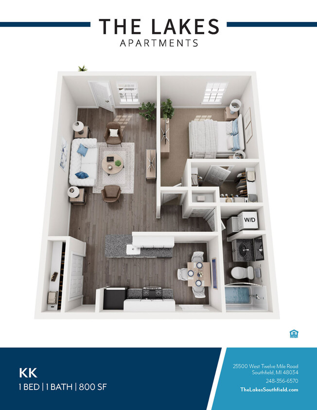 Floor Plan - 1 BED 1 BATH STYLE A