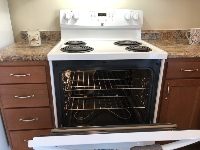 Brand new, full-sized electric range with self-cleaning function - OAK TERRACE APARTMENTS