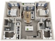 Floor plans are artist’s rendering. All dimensions are approximate. Actual product and specifications may vary in dimension or detail. Not all features are available in every apartment. Prices and availability are subject to change.