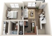 1 dormitorio | 1 baño | 658 pies cuadrados