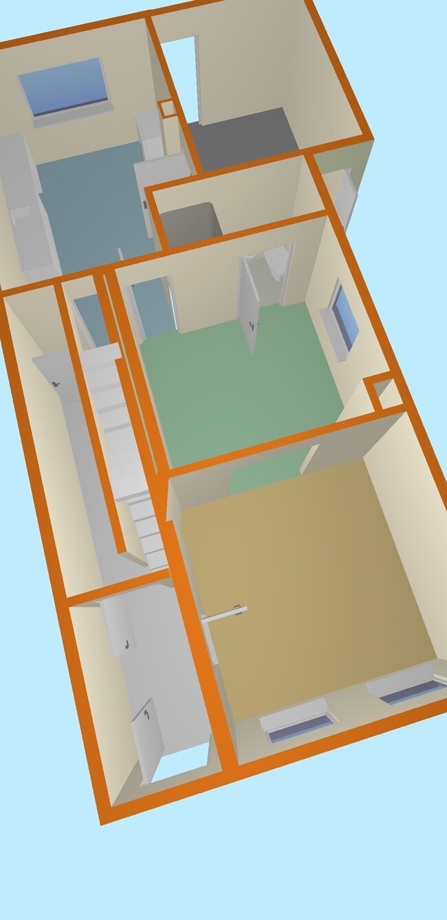 First Floor 3D View - 232 N Shippen St Unit House