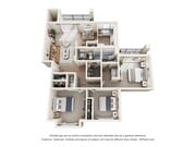 C1r Floor Plan | 3 Bedroom with 2 Bath | 1072 Square Feet | Scott Mountain | Apartment Homes