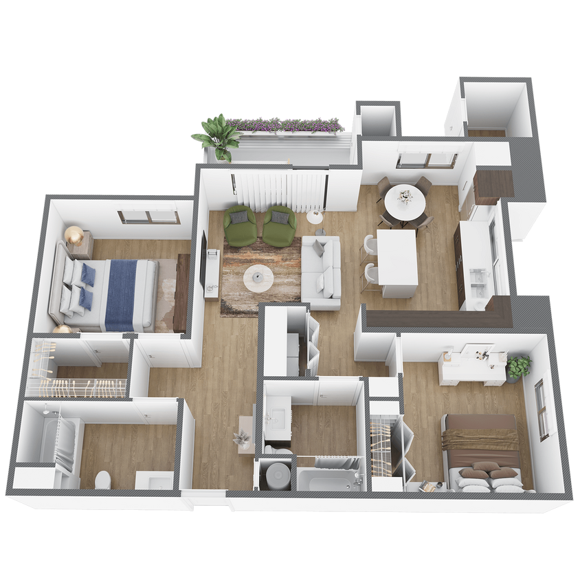 Floor Plan - 2x2 A