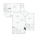 Columbia | Plano de planta de 2 habitaciones