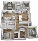 N | 3 habitaciones | 2 baños (plano de planta) Sagewell Hanover