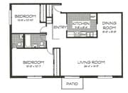 2 Bedroom, 1.5 Bath