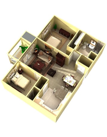 Two Bedroom One Bath - O’Fallon Hills Senior Apartments