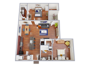 B2 Floorplan: 2 Bedroom, 2 Bathroom