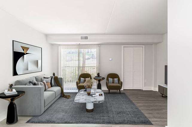 Sala de estar - Foxwood Apartments