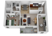 1 Bedroom/1Bathroom + Den Upgraded Floor Plan
